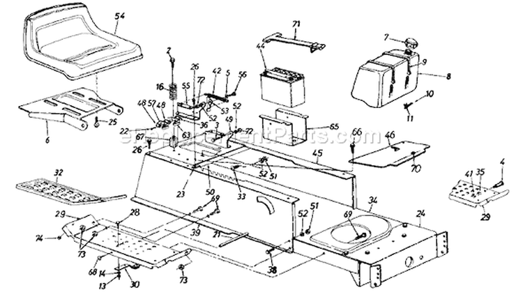 Page K Diagram and Parts List for 1363694H701 1996 Yard Man Lawn Tractor